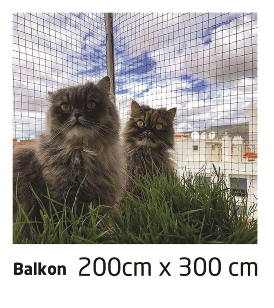 WINBLOCK PETS – Balkonlar için Çelik Telli Kedi Güvenlik Filesi – 200X300CM