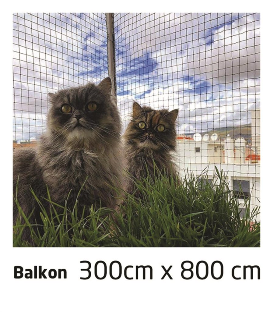 WINBLOCK PETS – Balkonlar için Çelik Telli Kedi Güvenlik Filesi – 300X800CM